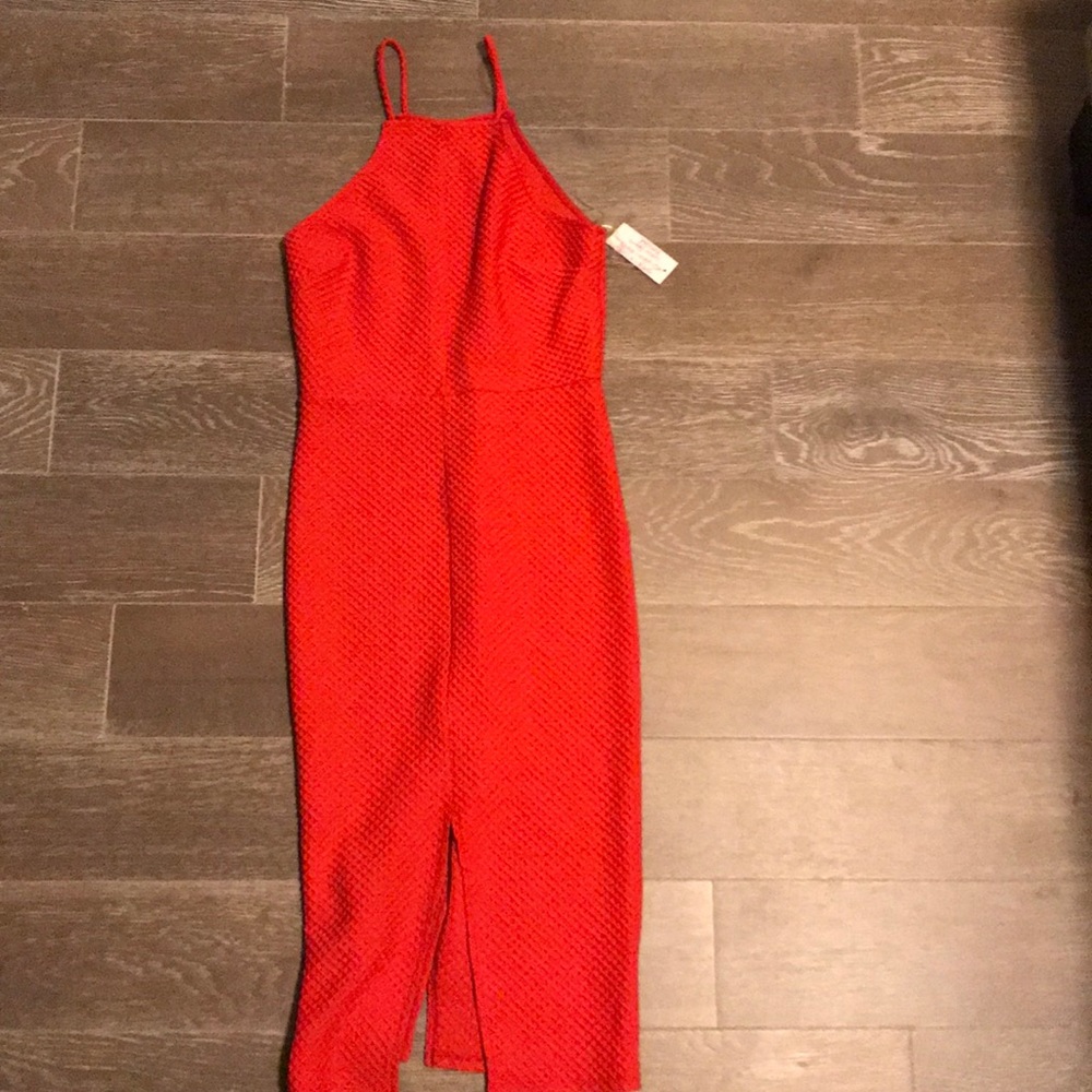 Sexy mid length red dress